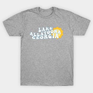 Lake Allatoona Georgia Retro Wavy 1970s Sunshine Text T-Shirt